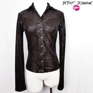 Vintage Betsey Johnson Snakeskin Button up Top S